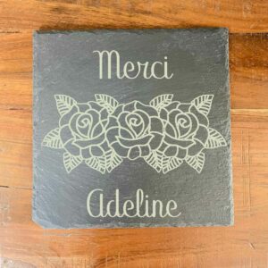 ardoise gravée roses