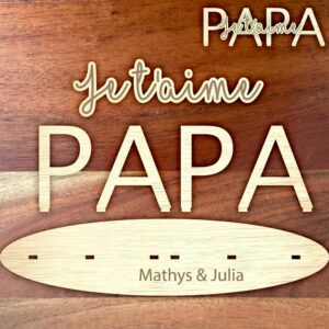 Plaque surnom en bois découpé et gravé personnalisable