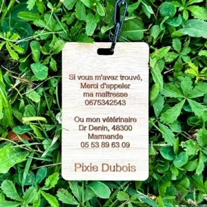 Carte D’Identité En Bois information importante pour chien