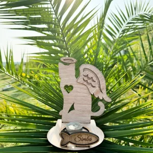 Mémorial en bois personnalisée pour animaux chats simba