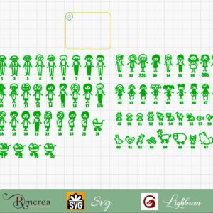 Personnages pour le porte-clé famille