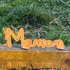 Plaque gravée bois avec écriture enfant – cadeau personnalisé pour parent