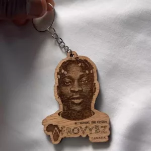 Loïc Reyel avec son porte-clé photo personnalisé