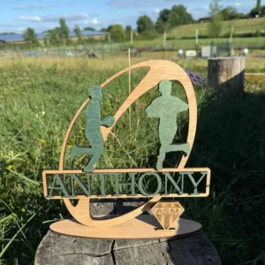 Plaque de rugby décorative avec silhouette