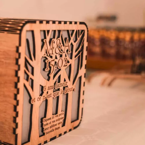 Urne de mariage en bois